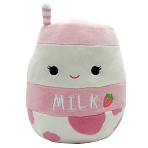 Squishmallow Oficial Kellytoy Food Squad Collectible Soft Plush Animal (Amelie Strawberry Pink Milk, 13.5 Inch) - 13.5 Inch - Amelie Strawberry Pink Milk