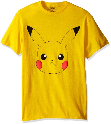 Pokemon Men's Pikachu Big Face Short Sleeve T-Shirt - X-Large Yellow