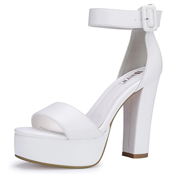 IDIFU 5 inch Platform Heels for Women IN5 Sabrina Sandals Chunky High Heels Ankle Strap Sexy Elegant Shoes at Wedding Bridal Evening Party