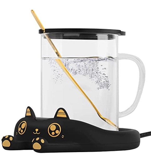 PUSEE Mug Warmer,Coffee Warmer for Desk Candle Warmer Auto Shut Off,Coffee Cup Warmer with 3 Temp Settings,Electric Beverage Warmer Plate for Coffee,Tea,Water Milk and Cocoa(Not Include Cup)