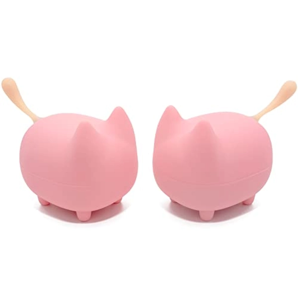 gingo 2Pack TWS Portable Bluetooth Speaker, Mini Wireless Speakers with Clarity Stereo, Built-in Mic, Super Bass, Powerful Rich Room-Filling Sound, Cute Pet Mini Bluetooth Speaker Subwoofer