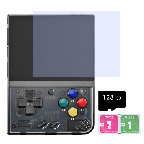 Miyoo Mini Plus Retro Handheld Game Console | Transparent Black / 128G