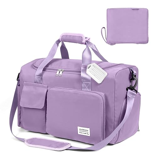 Flintronic Bolsa de Viaje, Bolsa de Viaje Ligera e Impermeable, Bolsa Grande de Fin de Semana, Bolsas de Hombro para Compras Deportivas en el Gimnasio (con 1 Etiqueta de Equipaje)-Púrpura - #6 Púrpura-35l - 35 L