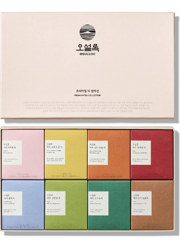 OSULLOC Premium Tea Collection Gift Set, Premium Organic Pure & Blended Tea from Jeju, Tea Bag Series 40 count, 8 flavors x 5 EA - Premium Tea Collection 40 Count (Pack of 1)