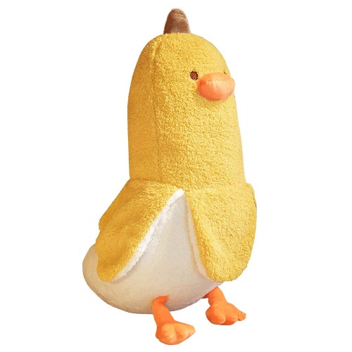PEACHCAT Banana Duck Plush Toy Cute Plushie Hugging Plush Pillow Duck Stuffed Animal for Girls and Boys Yellow 19.7" - Yellow 19.7"