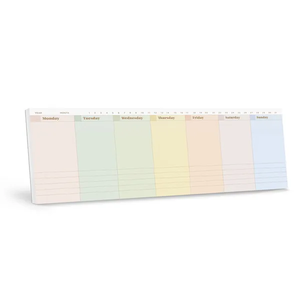 Oriday Weekly Calendar Planner Notepad Tear Off Pad (Rainbow) - Daily, Weekly Planning pads - Rainbow