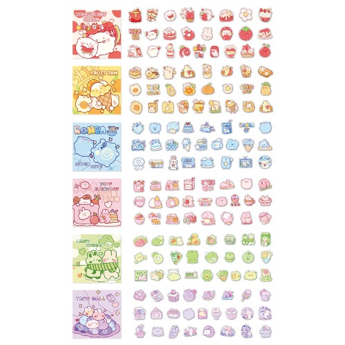 Doraking 300PCS Cute Cartoon Rabbits Decoration Stickers for Scrapbook Planners Bujos (Blue) - Blue_