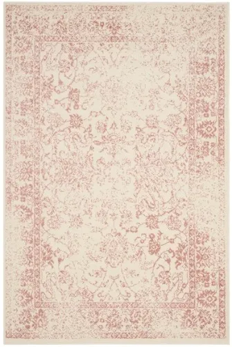 Tapis à poils courts Ivoire et Rose 