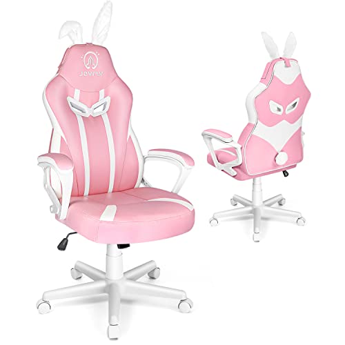 JOYFLY Pink Gaming Chair for Kids, Gamer Chair for Teens Adults Computer Chair for Girls Video Game Chairs Silla Gamer Ergonomic PC Chair（Pink-White） - Pink