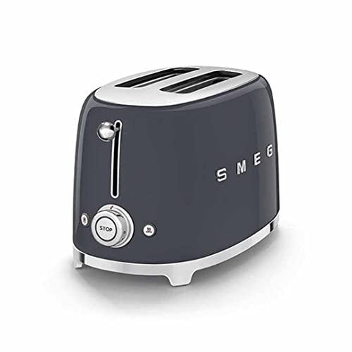 SMEG 50's Retro Style Aesthetic 2 Slice Toaster in Slate Gray