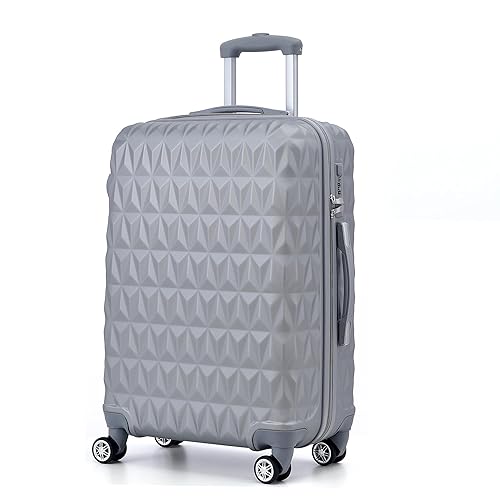 RMW Large Suitcase Luggage Hard Shell | Aluminum Telescopic Handle | 3 Digit Combination Lock | 4 Dual Spinner Wheels | Lightweight Durable Suitcases Check in (Silver) - Silver