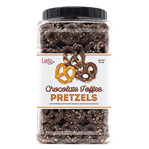 Milk Chocolate Covered Pretzels with Toffee, Salted Pretzels in Smooth Milk Chocolate, 43 Ounces - Milk Chocolate with Toffee Pretzels
