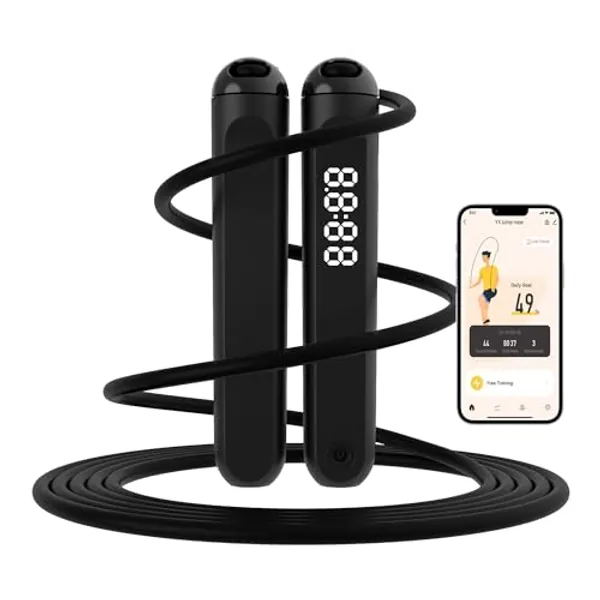 Jump Rope, Tangle free rapid speed jump ropes with counter for fitness for women,Skipping rope with app for fitness men, women's home exercise, workout, fitness gifts for adults, Kids