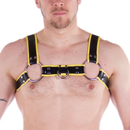 Rubber H-Harness | XL / Black/Red