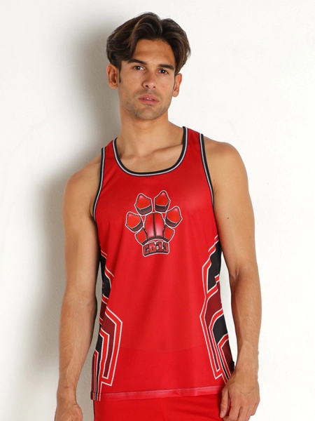 Cell Block 13 Kennel Club Bandit Mesh Tank Top Red