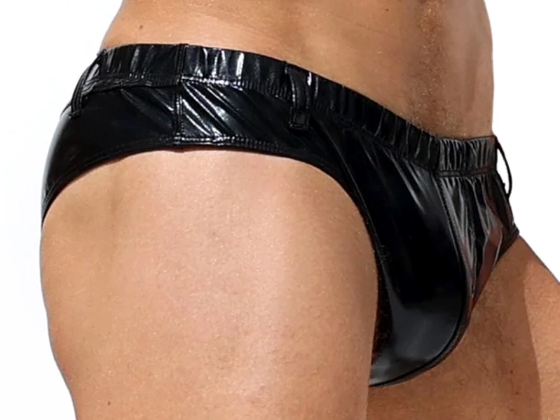 Rufskin Sin Liquid Metallic Slightly Cheeky Brief Onyx Black