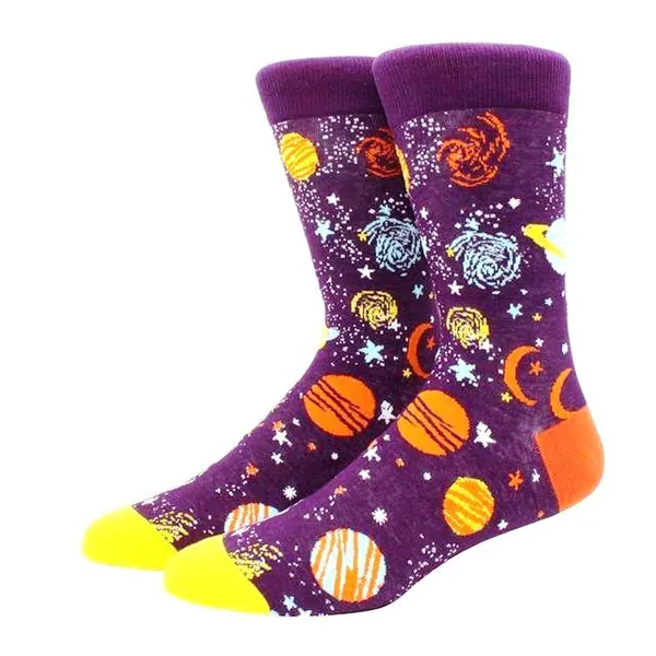 Purple Outer Space Socks With Planets (Adult Large) from the Sock Panda