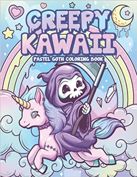Creepy Kawaii Pastel Goth Coloring Book: Cute Horror Spooky Gothic Coloring Pages for Adults (Pastel Goth Coloring Series) - 