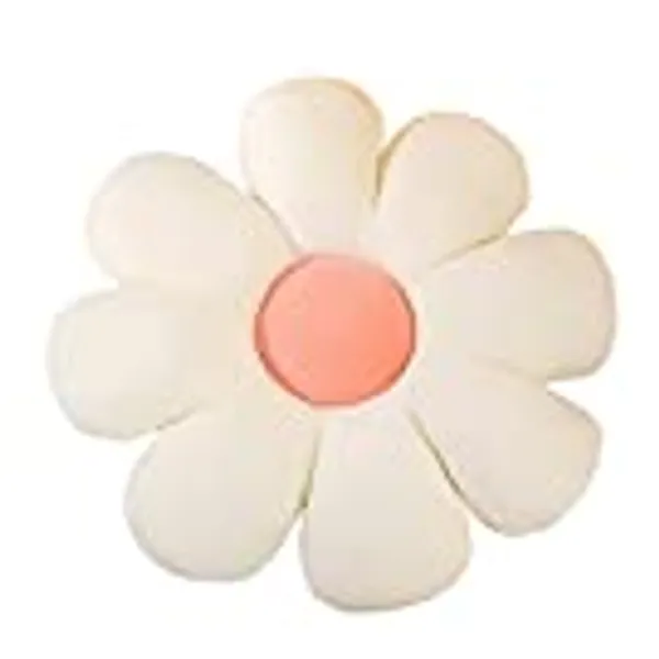 ANYEI Flower-Shaped Throw Pillow Cushion Floor Cushion Cushion Office Sedentary Tatami Car Butt Cushion (White, 80cm)