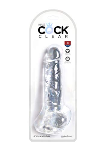 Clear 8" Cock With Balls
