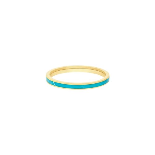Turquoise Enamel Ring - 14K Rose Gold