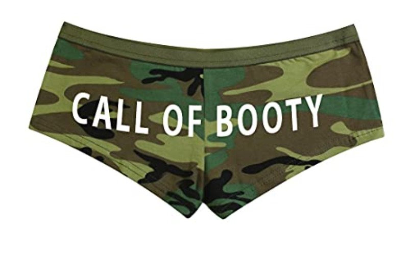 Call Of Booty Women's Gamer Army Camo Underwear Hipster Boy Shorts Military Print - Medium