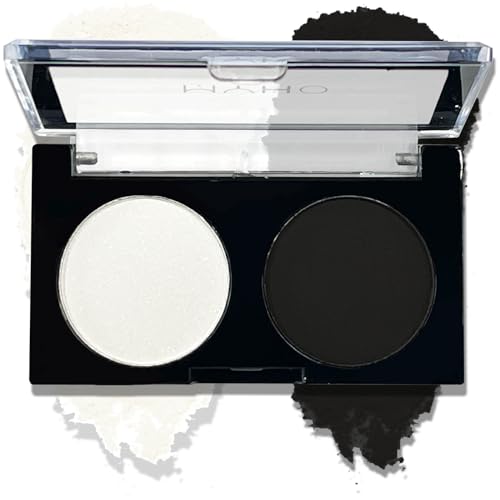 Black Eyeshadow Palette, Smokey Gothic White Eye Shadows Make Up Palettes Matte Cold Toned Long Lasting Waterproof Eye Shadow Pallets for Women Girls Goth Christmas Gifts