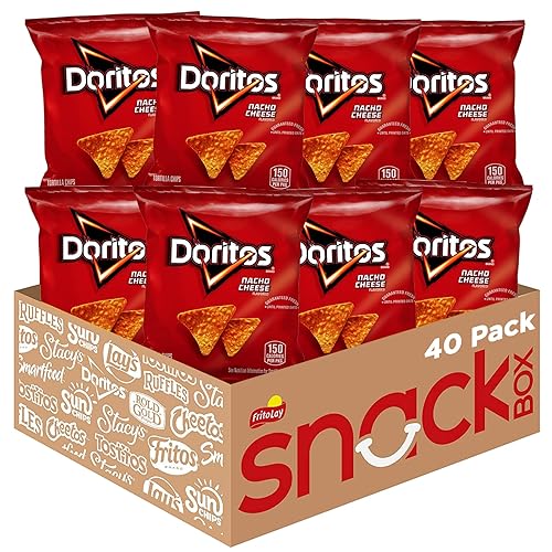 Doritos Flavored Tortilla Chips, Nacho Cheese, 1 Ounce (Pack of 40) - Nacho Cheese - 40 Ounce (Pack of 1)