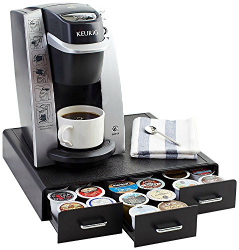 Amazon Basics Coffee Pod Holder Storage Drawer for K-Cup Pods, 36 Pod Capacity, Black