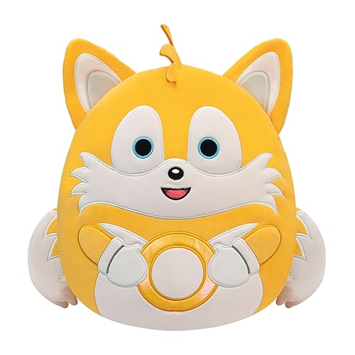 Squishmallows Original 14in “Sonic The Hedgehog” Tails Holding Gold Rings Plush (Large)