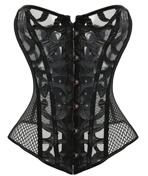 EverLove Corset Satin Overbust Lace up Busiter Shapewear Outfit