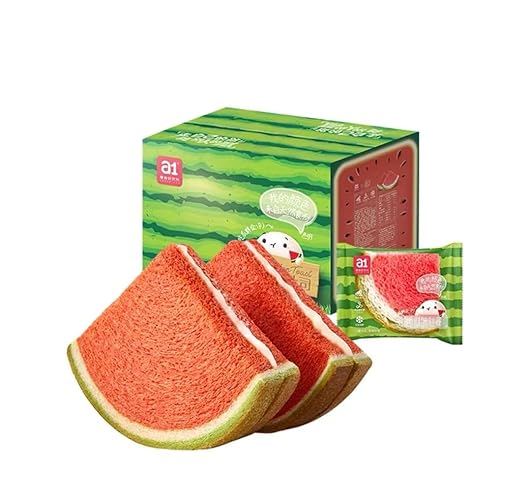 Watermelon Toast, Fluffy Bread, Sandwich Bread, Fruit bread, Breakfast, snack, 16.93oz (Pack of 8)