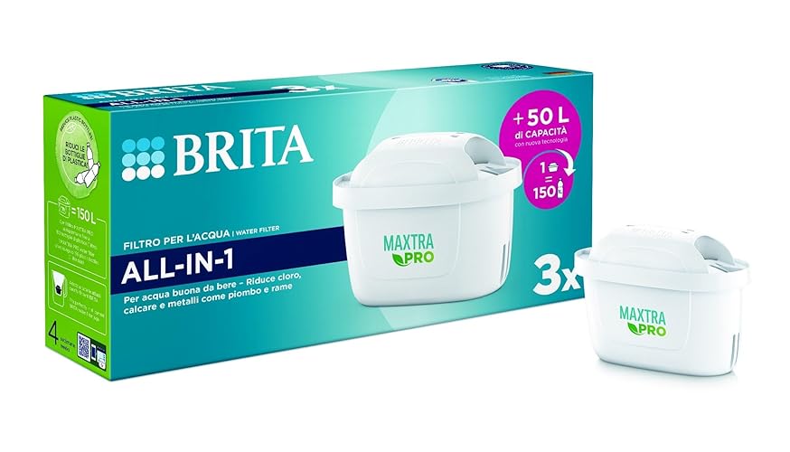 Brita Filter 3 STK.MAXTRA PRO All-IN-ONE, Carbon Fibre, White, Size