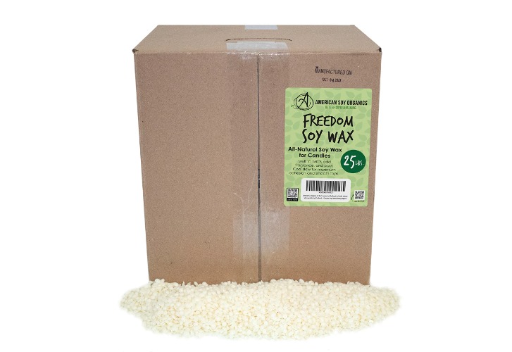 American Soy Organics- 25 lb of Freedom Soy Wax Beads for Candle Making – Microwavable Soy Wax Beads – Premium Soy Candle Making Supplies - 25lb