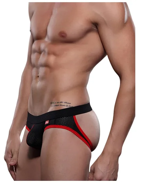 Arjen Kroos Men's Jockstrap Underwear Sexy Breathable Mesh Jock Strap Thong