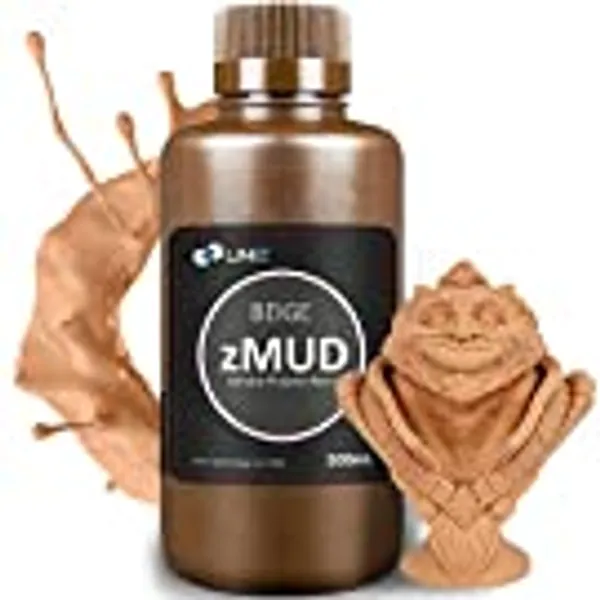 UNIZ zMUD 3D Printer Resin,High Precision Low Odor & Shrinkage UV Resin,405nm Standard Photopolymer Rapid Printing Resin for LCD/DLP, Easy to Print Anime, Handicraft, Architectural Models(Beige 500g)