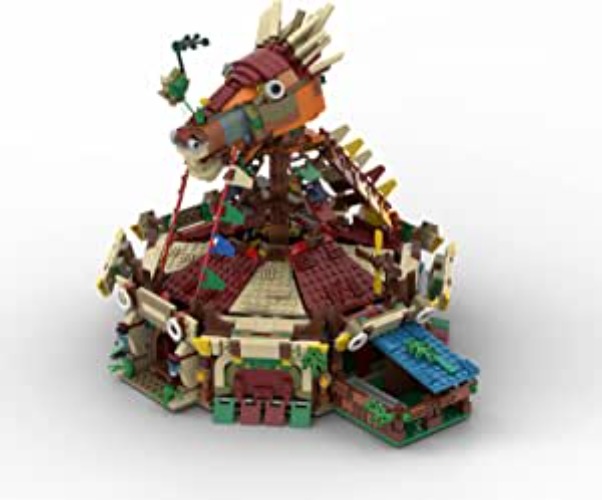 Breath Wild Series Stables Building Blocks; Horse Stable Yurt Tent Model Building Set, Stable with Horse Head Building Kit Puzzle Playset, Collectible Gift for Adult Teens Gaming Fans (2009 Pieces) - Horse Stable