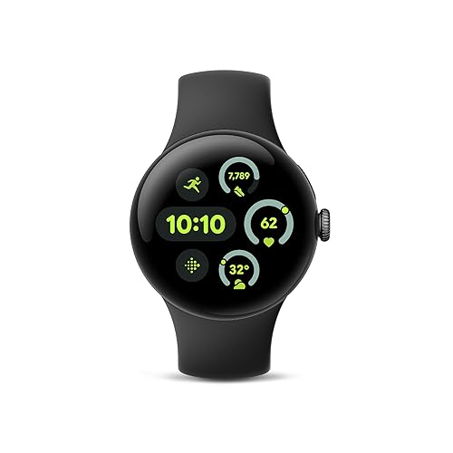 Google Pixel Watch 3 (41mm) Latest Model - Android Smartwatch, Heart Rate Tracking, Fitbit Advanced Running, Fitness Insights, 24-Hour Battery - Matte Black Aluminum Case - Obsidian Band - Wi-Fi - Matte Black Aluminum Case - Obsidian Band - 41mm - Wi-Fi - Pixel Watch 3 only