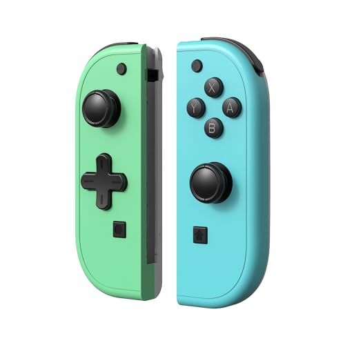 Boconna Wireless Switch Controllers, Switch Controller Compatible with Switch/OLED/Lite, Controllers for Switch Support Wake-up and 6-Axis Gyro with Wrist Straps (Green and Blue)
