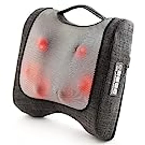 Krafty Massagekissen mit Wärmefunktion Donnerberg München Rückenmassagegerät für Shiatsu und Klopfmassage 4D - Massagegerät mit Infrarotwärme für Haus Büro Auto TÜV Süd