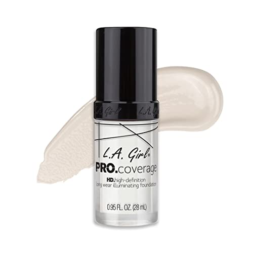 L.A. Girl Pro Coverage Liquid Foundation, White, 0.95 Fl Oz - White - 0.95 Fl Oz (Pack of 1)
