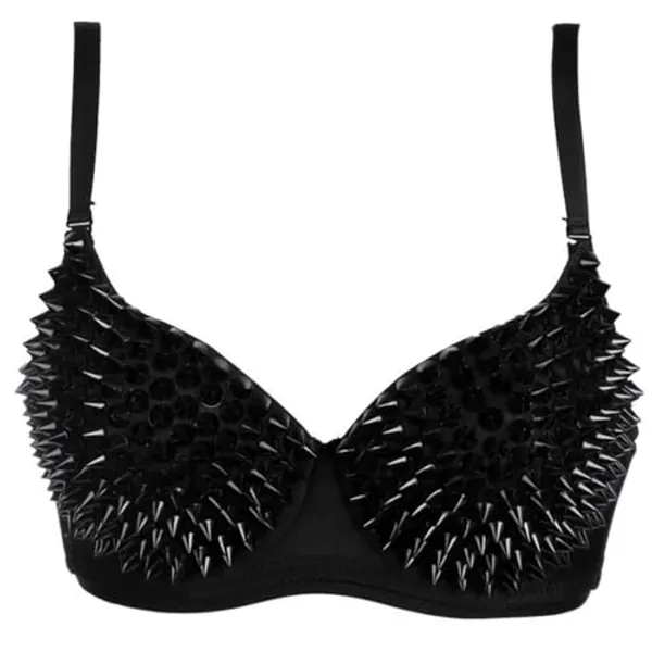 Kimring Women's Steampunk B Cup Spike Studs Rivet Party Club Rave Sport Bra Tops