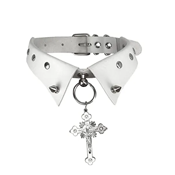 JOYMIN Fashion Choker Necklace PU Leather Halloween Collar Necklaces for Women Girls Goth Choker Jewelry Adjustable Punk Collar