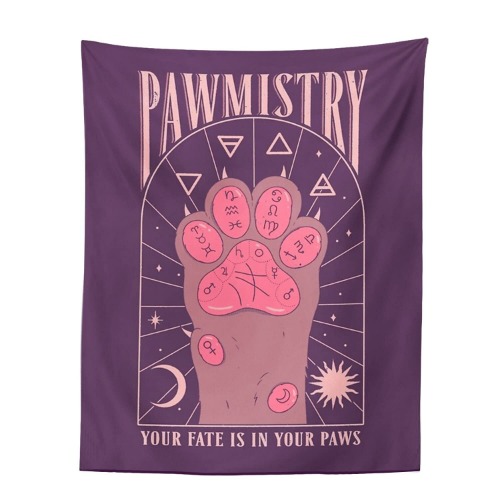 MBVBN Kawaii Tapestry Kawaii Wall Decor Pink Cat Paw Tapestry Kawaii Room Decor Pink Kawaii Room Decor Kawaii Bedroom Decor (Purple)