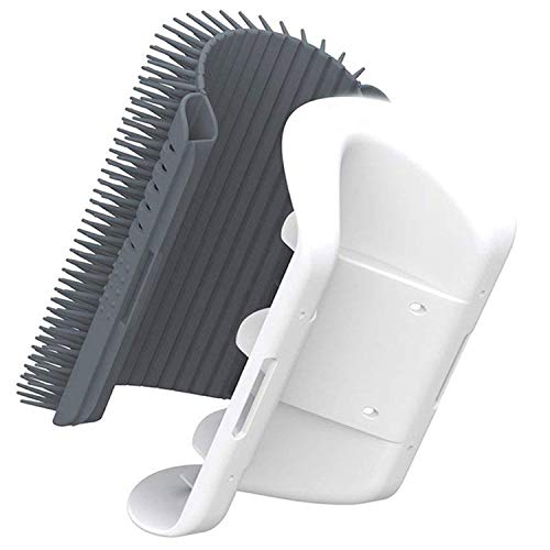3.0 Softer Cat Self Groomer with Catnip, Dog Cat Corner Groomer,Wall Corner Scratcher Comb,Grooming Massage Brush, Perfect Scratch Massager Tool for Long & Short Fur Kitten/Puppy - 3.0 Softer Grey (1 Pack)
