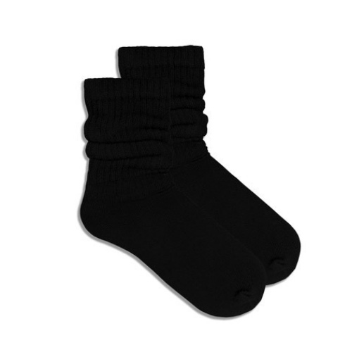 Black Slouch Socks (Adult Medium - Women's Shoe Sizes 5-10) - Black