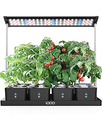 iDOO 20Pods Indoor Herb Garden, LED Grow Light for Indoor Plant with 4 Removable Water Tank, Free Timing Setting Hydroponics Growing System, 26.77in Adjustable Height (Black) - Black