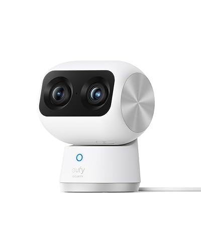 eufy Security Indoor Cam S350, Dual Kameras, 4K, Überwachungskamera innen mit 8× Zoom und 360° PTZ, K.I, Dual-Band Wi-Fi 6, Sicherheitskamera innen, Videoüberwachung
