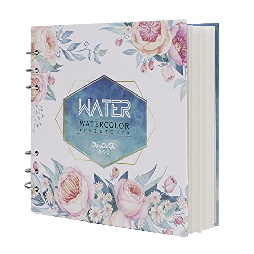 Artist Watercolor Paper Sketch Book Square Spiral Notebook with Premium Thick Paper Cold Pressed Refillable Square Spiral Notebook Art Painting Drawing Pad for Watercolour Techniques and Mixed Media - Rose