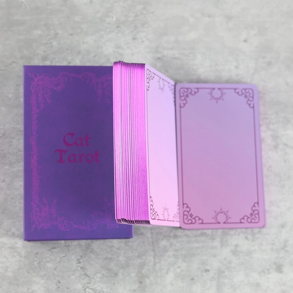 Purple cat tarot, cute cat tarot, maiden tarot